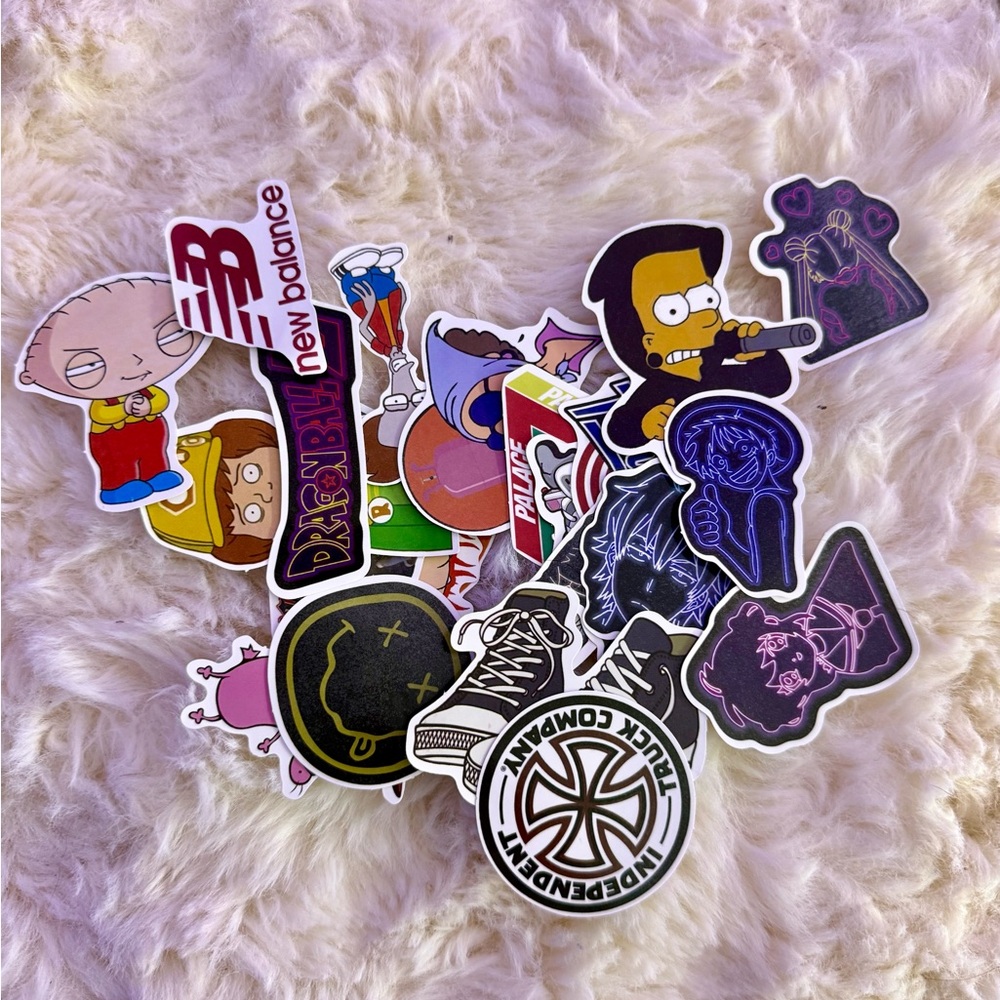 20 Assorted Cartoon and Brand Stickers